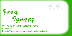 vera ignacz business card