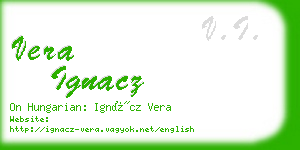 vera ignacz business card